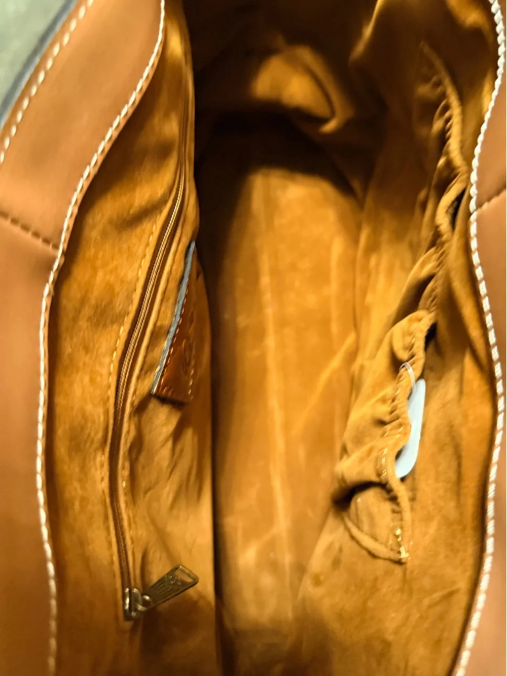 Patricia Nash Tan  Leather Satchel with Buckle Detail